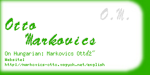 otto markovics business card